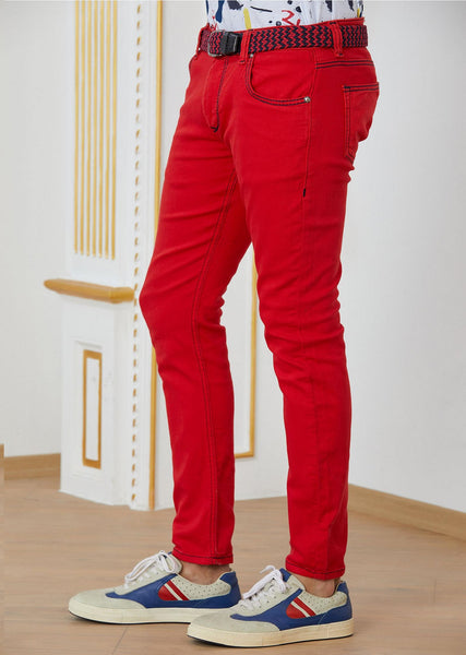 Red Luxe Slim Fit Jeans MONDO Menswear