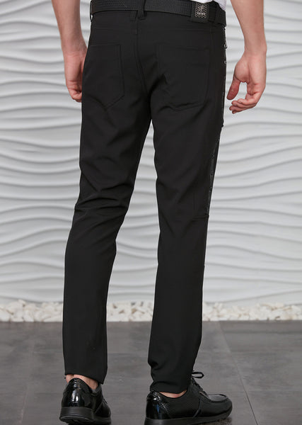 Black Luxe Ribbed Panel Jogger Pants – MONDO Menswear