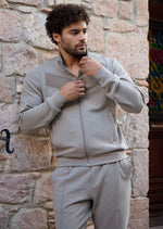 Taupe Quilted Jersey 2-pcs Tracksuit