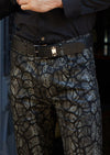 Black Marble Effect Print Pants