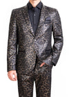 Black Gold Leopard 2-Pcs Suit