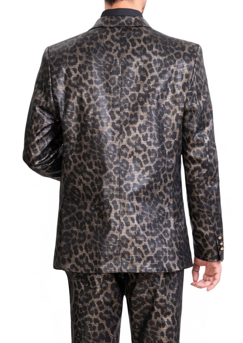 Black Gold Leopard 2-Pcs Suit