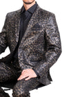 Black Gold Leopard 2-Pcs Suit