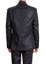 Black Snakeskin 2-Pcs Suit