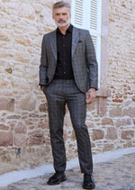 Gray Plaid Tailored Performance Suit