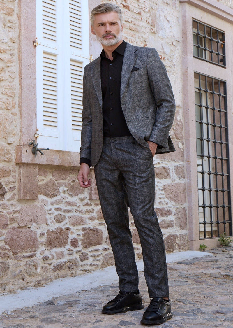 Gray Plaid Tailored Performance Suit