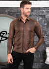 Brown Alligator Print Shirt