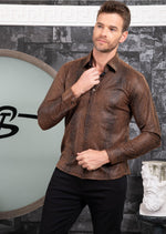 Brown Alligator Print Shirt