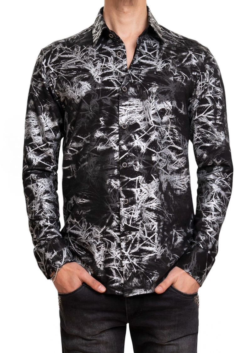 Black Shattered Foil Knit Shirt