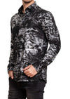 Black Shattered Foil Knit Shirt