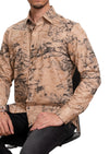 Beige Shattered Foil Knit Shirt