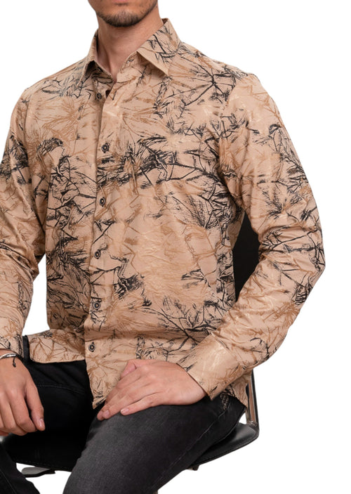 Beige Shattered Foil Knit Shirt