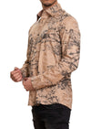 Beige Shattered Foil Knit Shirt