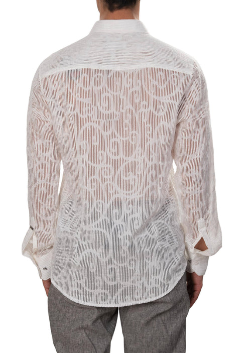 White Barocco Lace Sheer Shirt