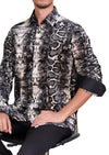 Black Degraded Snake Print Shirt