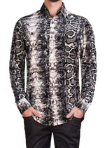 Black Degraded Snake Print Shirt