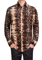 Brown Degraded Snake Print Shirt