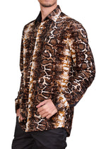 Brown Degraded Snake Print Shirt