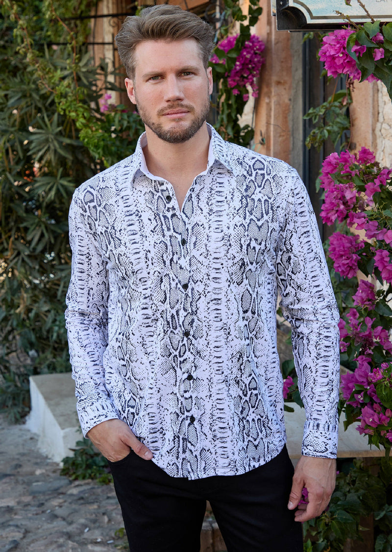 White Snake Foil Knit Shirt