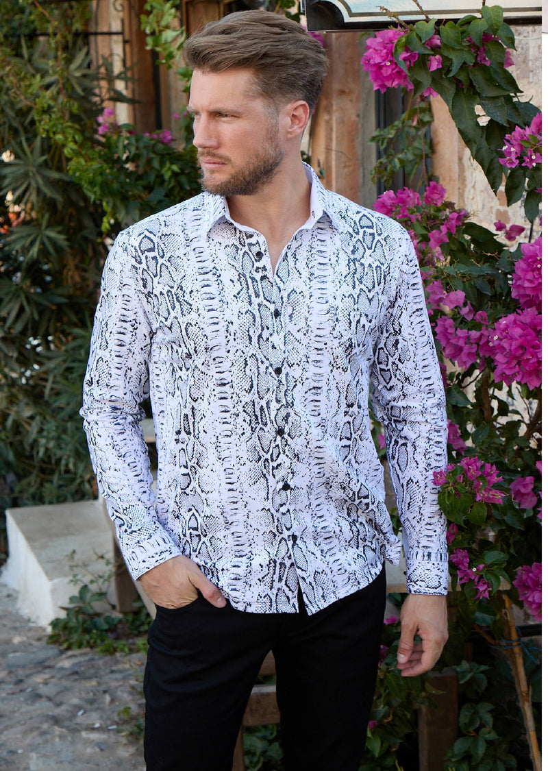 White Snake Foil Knit Shirt