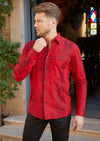 Red Black Snake Foil Knit Shirt