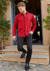 Red Black Snake Foil Knit Shirt