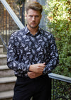 Black Paisley Silky Shirt