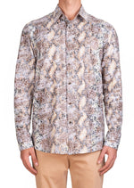 White Beige Snake Knit Shirt