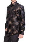 Black Gold Flame Velvet Shirt