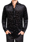 Black Micro Square Velvet Shirt