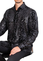 Black Alligator Velvet Shirt