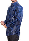 Royal Blue Alligator Velvet Shirt