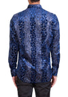 Royal Blue Alligator Velvet Shirt