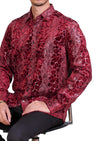 Burgundy Alligator Velvet Shirt