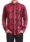 Burgundy Alligator Velvet Shirt