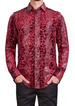 Burgundy Alligator Velvet Shirt