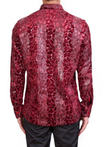 Burgundy Alligator Velvet Shirt