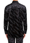 Black Luxe Rhinestone Velvet Shirt