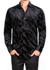 Black Luxe Rhinestone Velvet Shirt