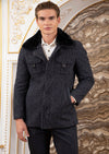 Dark Navy Double Flap Pocket Coat