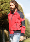 Red "Colorblock" Bomber Jacket