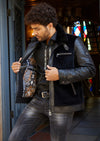 Black Calf Hair Waxed Biker Jacket