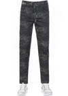 Black Faded Numbers Print Pants