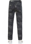 Black Faded Numbers Print Pants