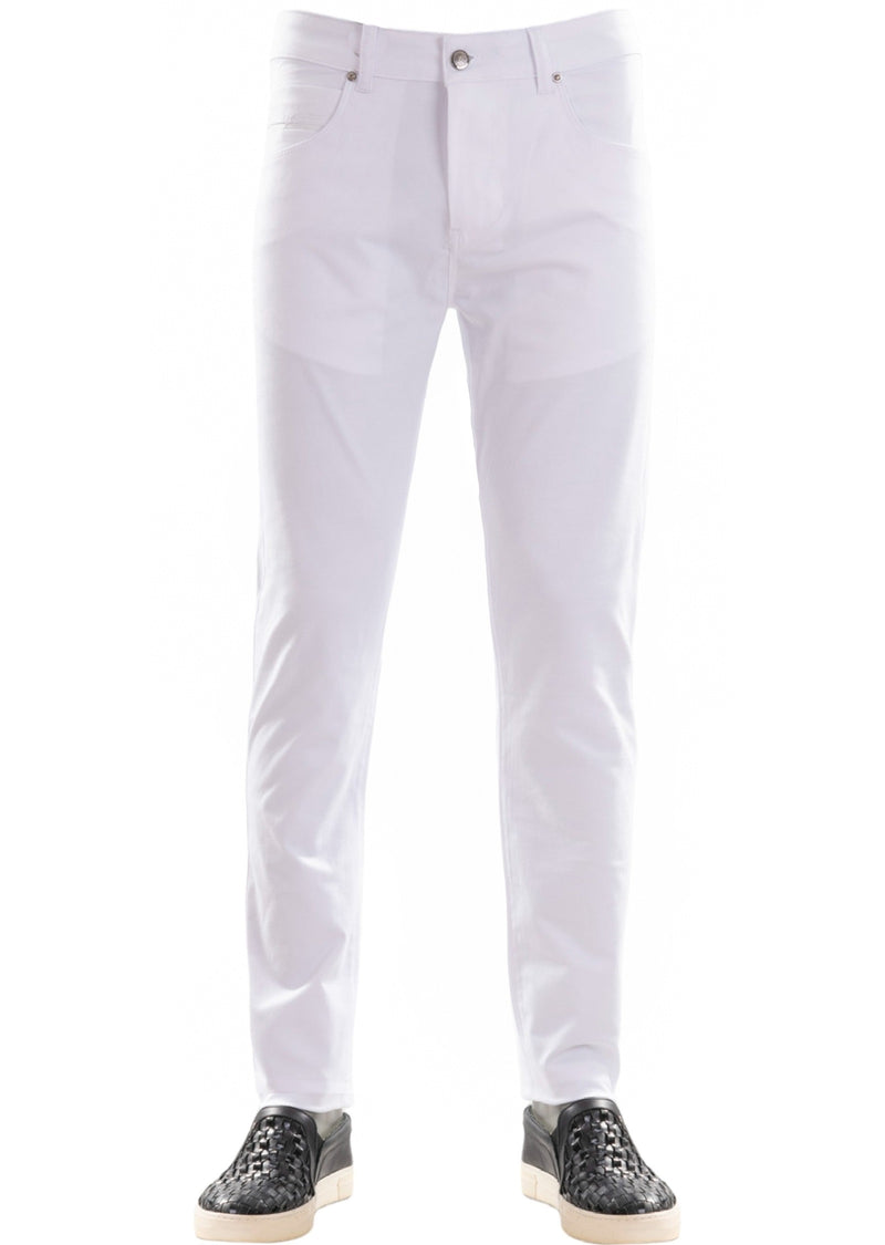 White Pipe Detailed Tech Pants