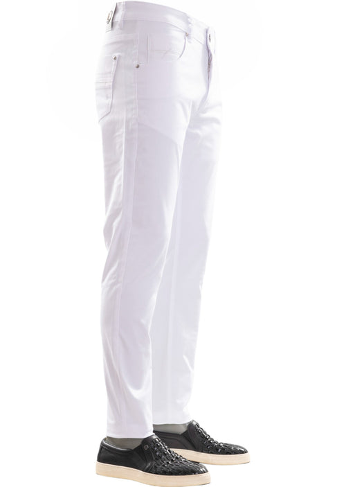 White Pipe Detailed Tech Pants