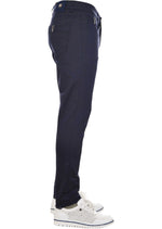 Navy Silver "V-metal 2" Tech Pants