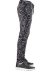 Black Gray Snake Printed Jeans