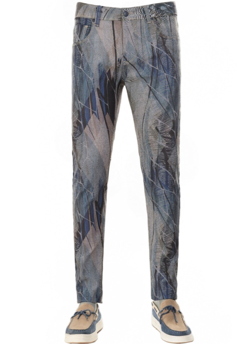 Blue Abstract Printed Jeans