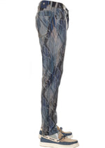 Blue Abstract Printed Jeans